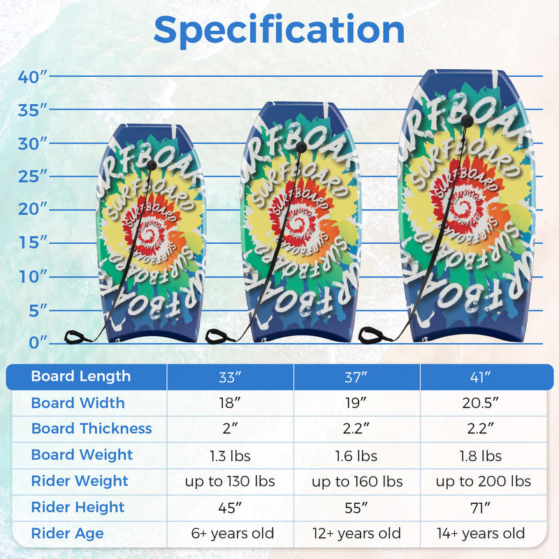 33/37/41 Inches Lightweight Bo - Bodyboard Boogie Board avaliação e preço